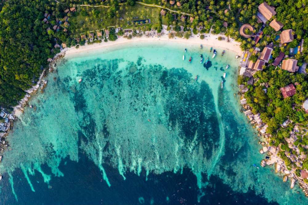 Shark Bay - Baie des requins, Koh Tao vue d'en haut